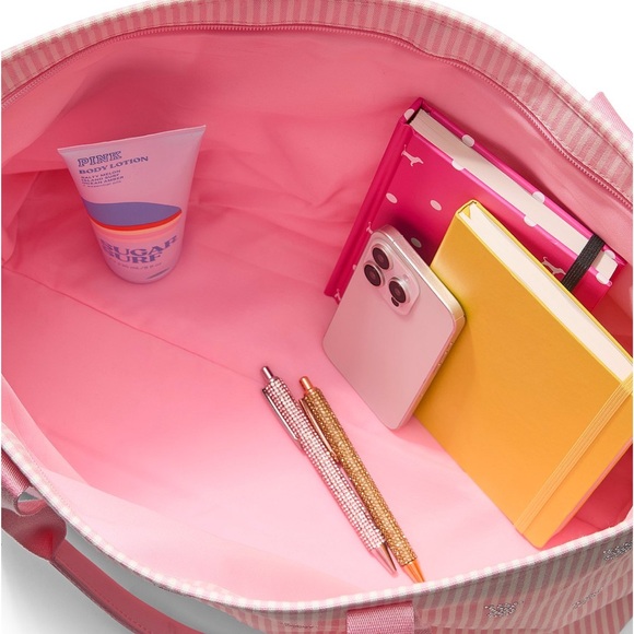 Victoria’s Secret Pink Striped Jewel Tote Bag - Picture 2 of 3